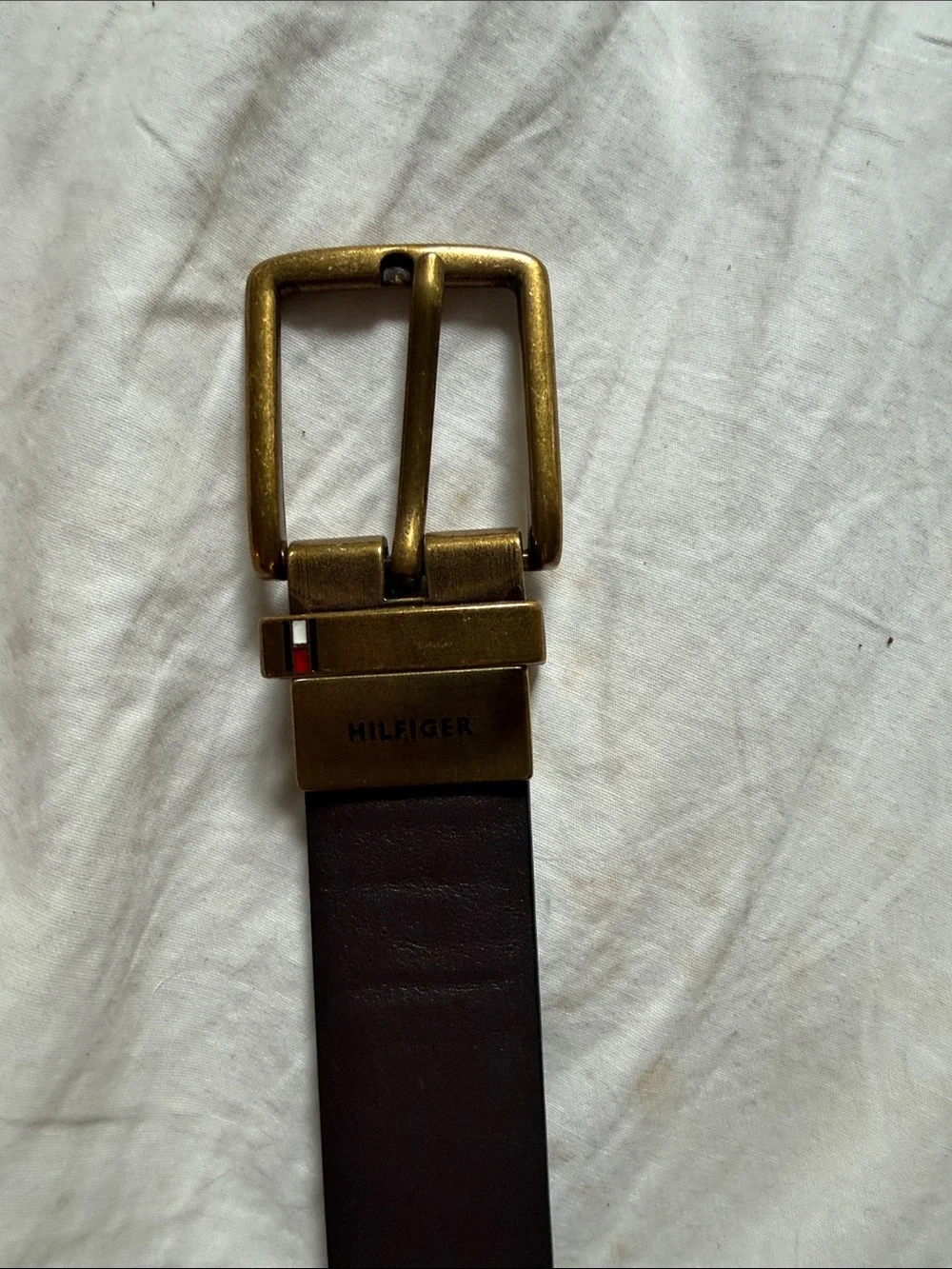Tommy Hilfiger Kids Black Leather Belt with Gold Buckle